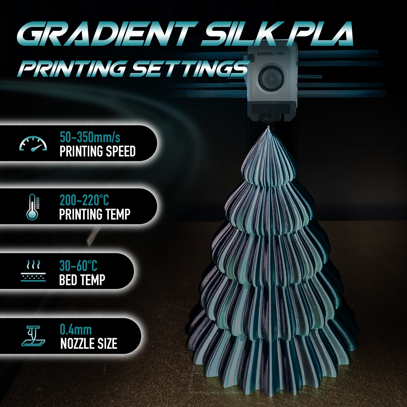 Silk PLA Black&Green