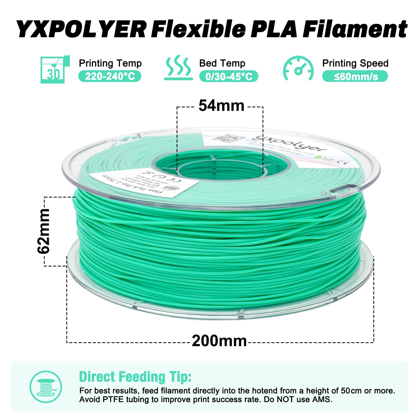 Flexible PLA Teal Green