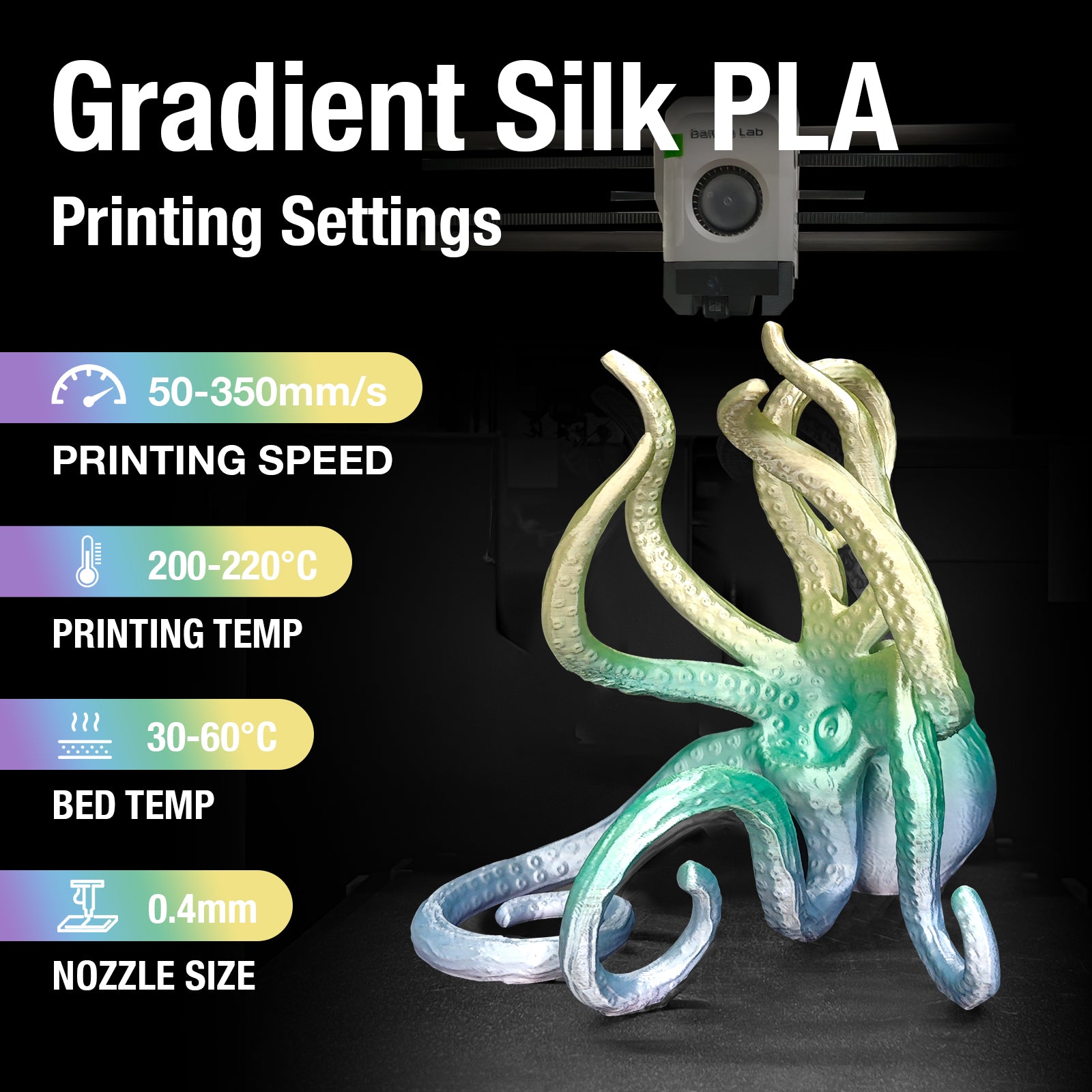 Rainbow Silk PLA Mini