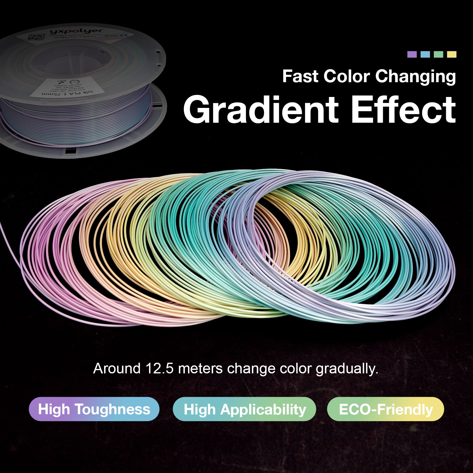 Rainbow Silk PLA Mini