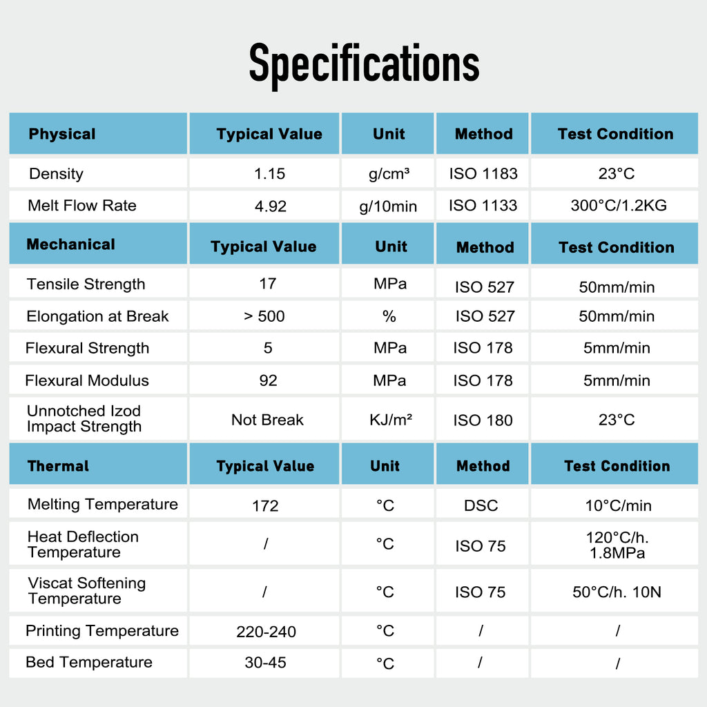 Flexible PLA Light Grey