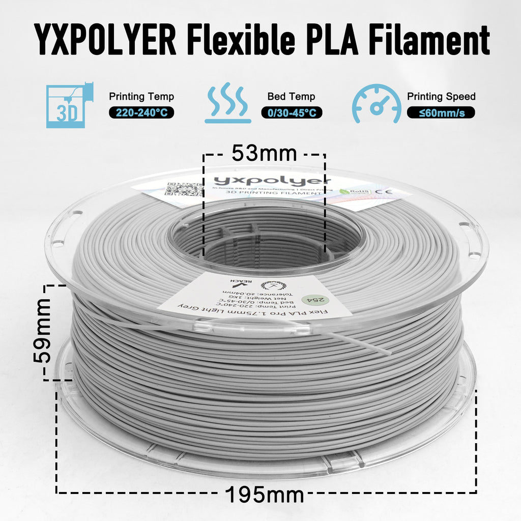 Flexible PLA Light Grey